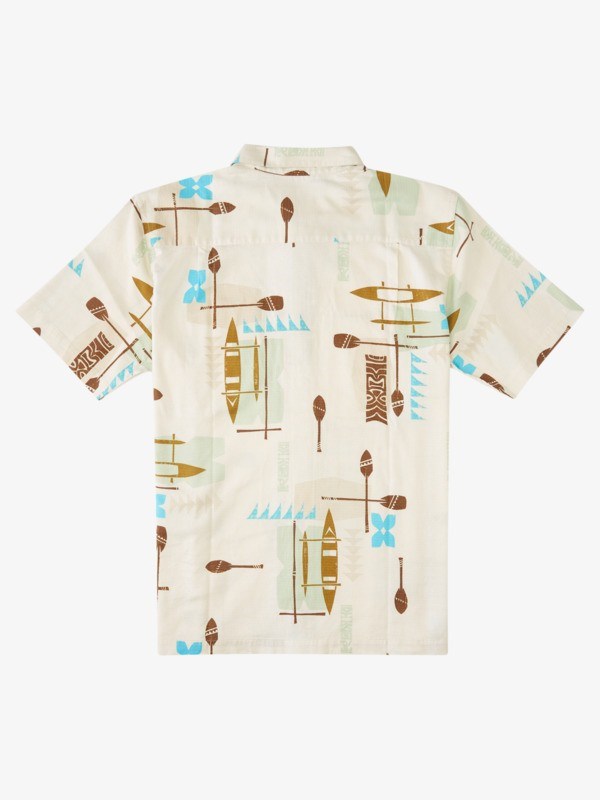 White Post Moderns Quiksilver Waterman Post Moderns Short Sleeve Men's Shirts | 162834PEN