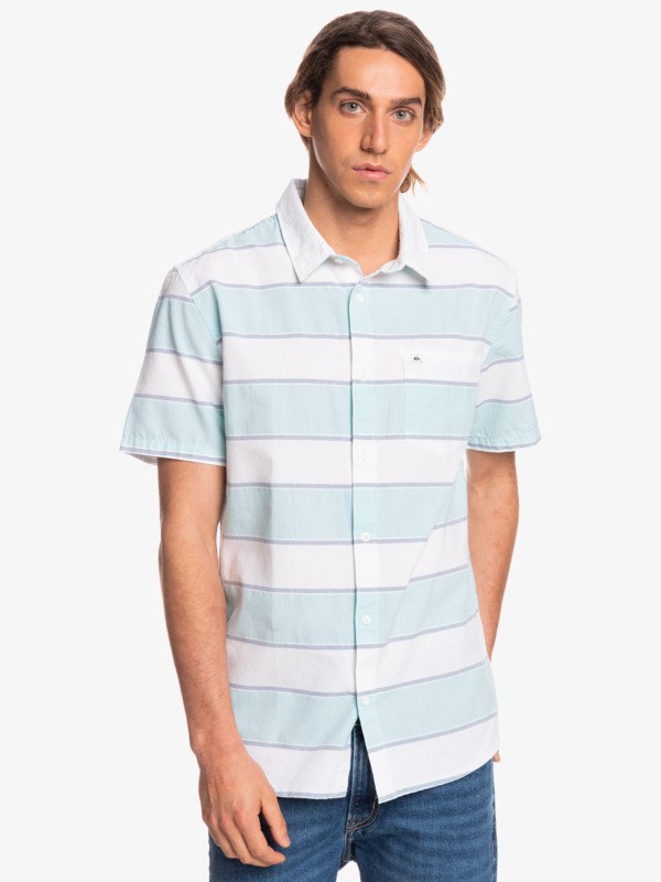 White Prime Time Quiksilver Prime Time Short Sleeve Men's Shirts | 128604MYW