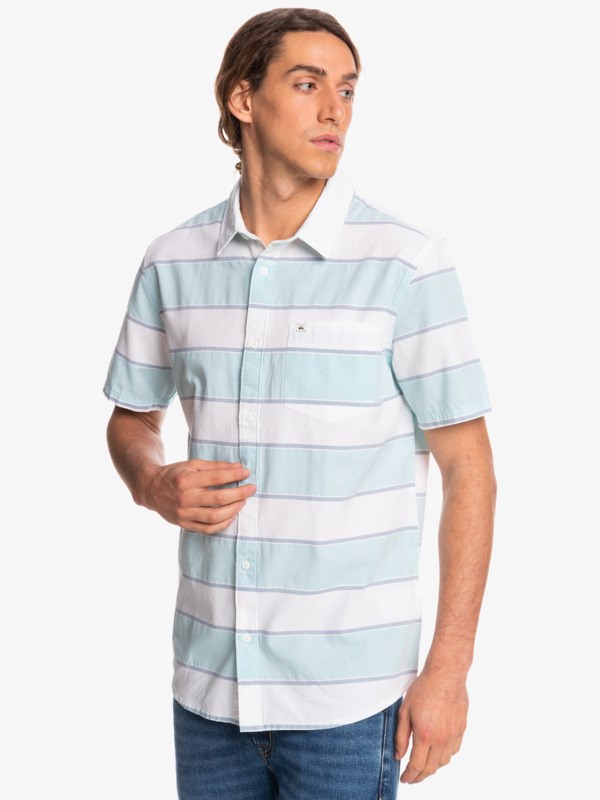 White Prime Time Quiksilver Prime Time Short Sleeve Men's Shirts | 128604MYW