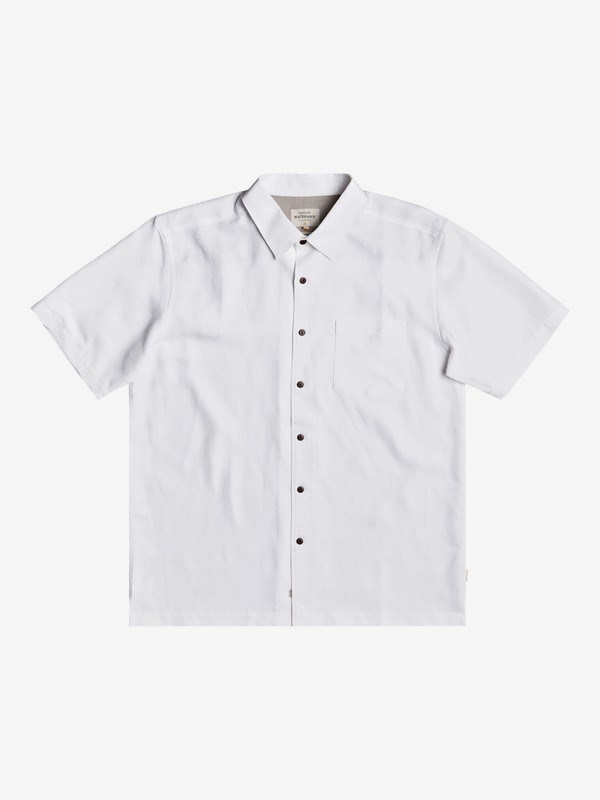 White Quiksilver Waterman Kelpies Bay Short Sleeve Men\'s Shirts | 139847AGD