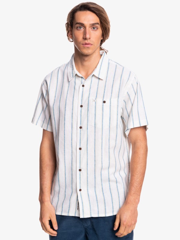 White Stott Quiksilver Stott Short Sleeve Men's Shirts | 269013LJY