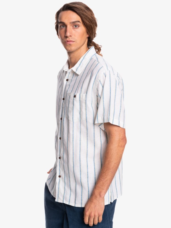 White Stott Quiksilver Stott Short Sleeve Men's Shirts | 269013LJY