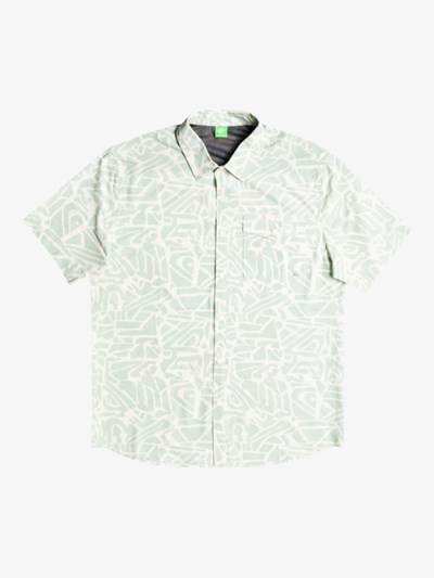 Abstract Logo Antique White Quiksilver Doldrums Short Sleeve Men's Shirts | 830697APV