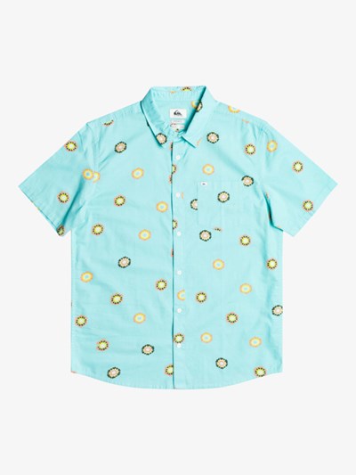 Angel Blue Cosmos Quiksilver Cosmos Short Sleeve Men's Shirts | 573984PFE