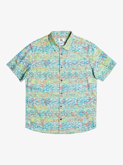 Angel Blue Heyday Quiksilver Heyday Short Sleeve Men's Shirts | 210568FMK