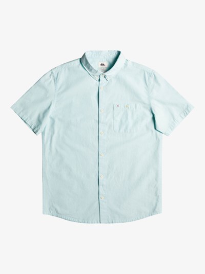 Angel Blue Quiksilver Winfall Short Sleeve Men's Shirts | 169237UZW