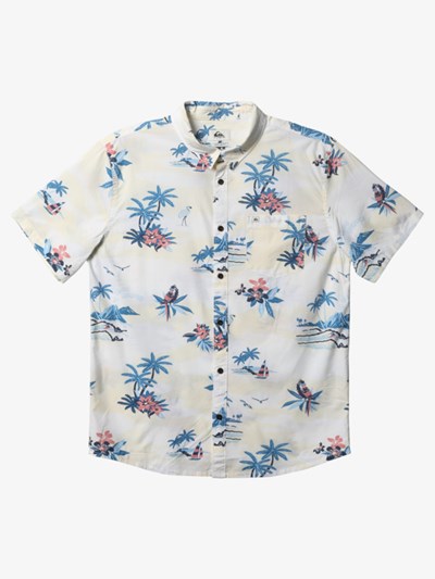 Antique White Birdwatcher Quiksilver Birdwatcher Short Sleeve Men's Shirts | 723908BNA