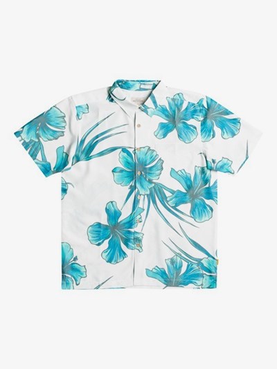 Antique White Classy Floral Quiksilver Waterman Classy Floral Short Sleeve Men's Shirts | 725691GLR