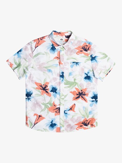 Antique White Garden Path Quiksilver Garden Path Short Sleeve Men's Shirts | 610238HLG