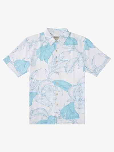 Aquatic Jungle Island Quiksilver Waterman Jungle Islands Short Sleeve Men's Shirts | 238540YVC