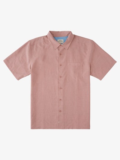 Ash Rose Centinella Quiksilver Waterman Centinela Short Sleeve Men's Shirts | 263704CWR