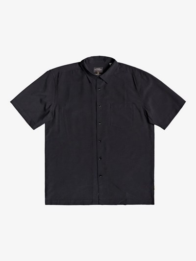 Black Cane Island Quiksilver Waterman Cane Island Short Sleeve Men's Shirts | 210497ETB