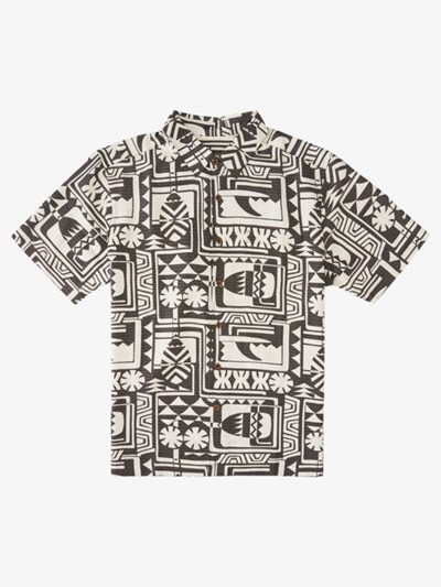 Black Dogpatch Quiksilver Waterman Dogpatch Vibes Short Sleeve Men's Shirts | 106837PWT