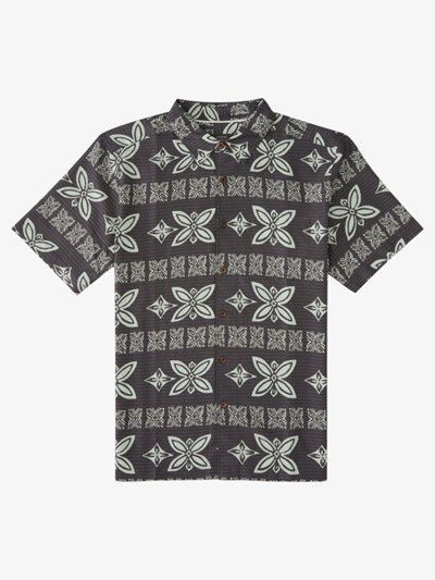 Black Humu Quiksilver Waterman Haunanuma Bay Short Sleeve Men's Shirts | 310258KVC