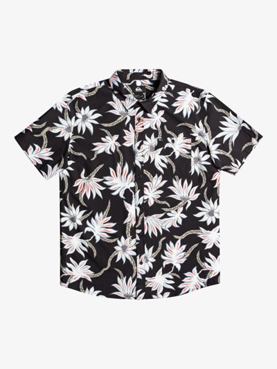 Black Mystic Sessions Quiksilver Mystic Beach Short Sleeve Men's Shirts | 357864RMV