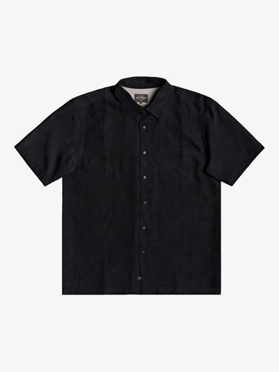 Black Quiksilver Waterman Kelpies Bay Short Sleeve Men's Shirts | 067435OKY