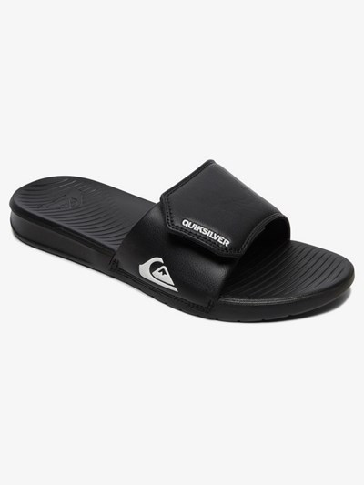 Black / White / Black Quiksilver Bright Coast Adjustable Sliders Men's Slides | 153084DJW