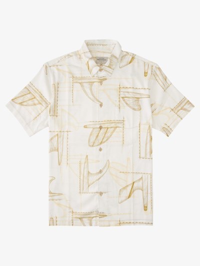 Burnished Gold Fin Party Quiksilver Waterman Fin Party Short Sleeve Men's Shirts | 319027SLF