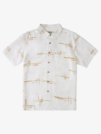 Burnished Gold Tiki Lounge Quiksilver Waterman Tiki Lounge Short Sleeve Men's Shirts | 928471SIT