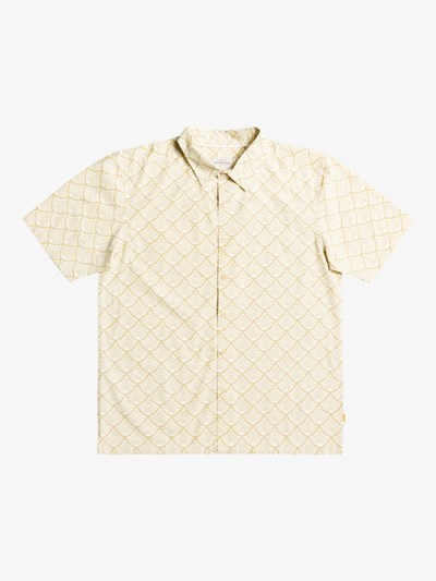 Burnished Gold Typhoon Waves Quiksilver Waterman Typhoon Waves Short Sleeve Men's Shirts | 257340ERL