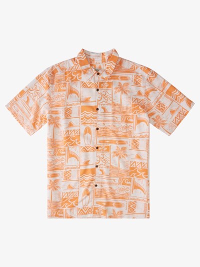 Canteloupe Four Doors Quiksilver Waterman Four Doors Short Sleeve Men's Shirts | 539241PIQ