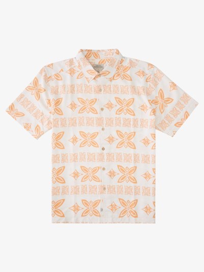 Canteloupe Humu Quiksilver Waterman Haunanuma Bay Short Sleeve Men's Shirts | 124097ARQ