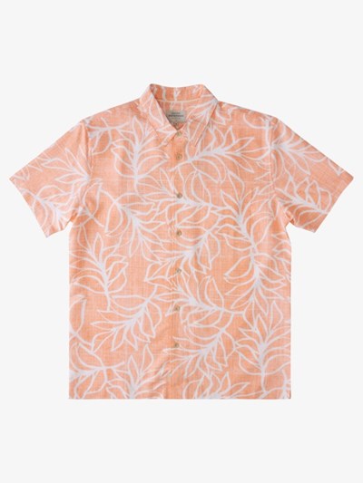 Canteloupe Off The Trails Quiksilver Waterman Off The Trails Short Sleeve Men's Shirts | 908453POZ