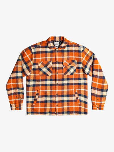 Cinnamon Lyneham Lined Quiksilver Lyneham Lined Long Sleeve Men's Shirts | 589627FQK