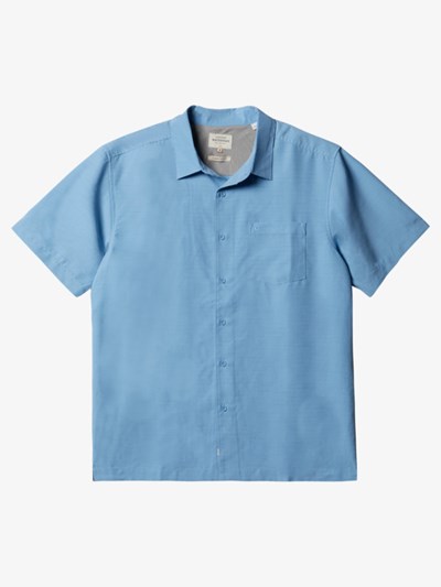 Dusk Blue Centinella Quiksilver Waterman Centinela Short Sleeve Men's Shirts | 372946PQA