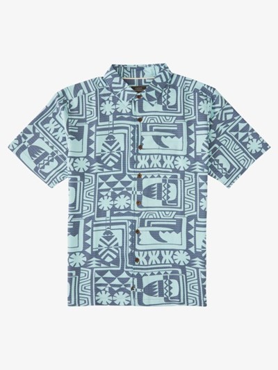 Ensign Blue Dogpatch Quiksilver Waterman Dogpatch Vibes Short Sleeve Men's Shirts | 457382YUW