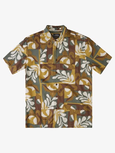 Four Leaf Clover Makalina Quiksilver Waterman Makalina Short Sleeve Men's Shirts | 820319WUK