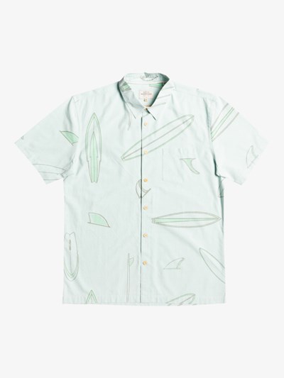 Harbor Gray Boardswap Quiksilver Waterman Board Swap Short Sleeve Men's Shirts | 607821EKG