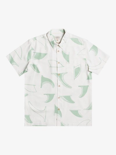 Harbor Gray Findrop Quiksilver Waterman Fin Drop Short Sleeve Men's Shirts | 063159TXI