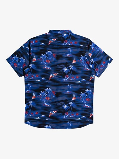 High Risk Red Island Hopper Quiksilver Island Hopper Short Sleeve Men's Shirts | 284956VUO