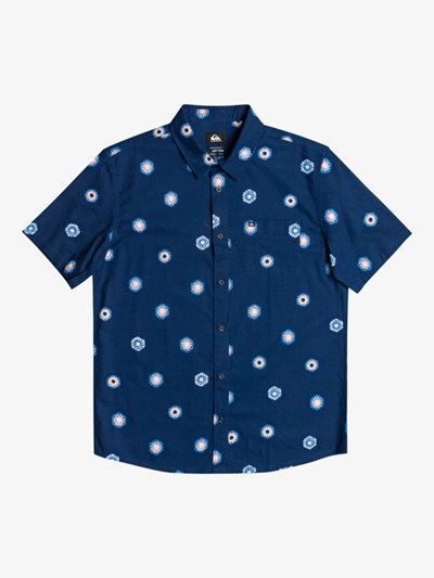 Insignia Blue Cosmos Quiksilver Cosmos Short Sleeve Men's Shirts | 267318WKQ