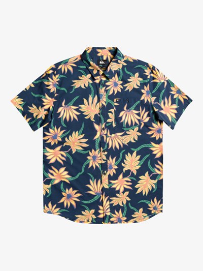 Insignia Blue Mystic Beach Quiksilver Mystic Beach Short Sleeve Men's Shirts | 521439QYH