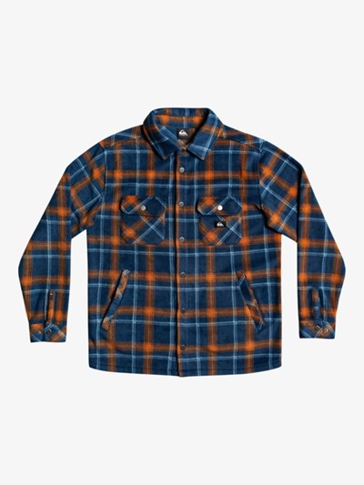 Insignia Blue Plaid Surfdays Quiksilver Surf Days Long Sleeve Flannel Men's Shirts | 851749BKP