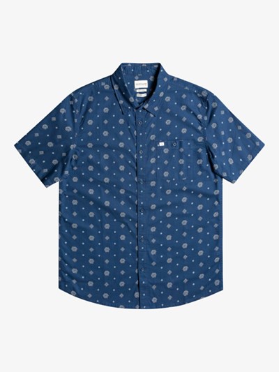 Insignia Blue Seedling Quiksilver Seedling Short Sleeve Men's Shirts | 237980KHQ