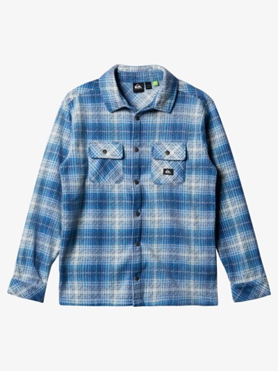 Insignia Blue Summer Shadow Quiksilver Surf Days Long Sleeve Flannel Men's Shirts | 519387WTO