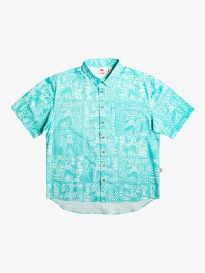 Lenora Joker Aruba Blue Quiksilver Quiksilver x Stranger Things The Mike Short Sleeve Men's Shirts | 517329SKL