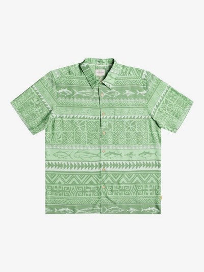 Meadow Haleiwa Quiksilver Waterman Haleiwa Catch Short Sleeve Men's Shirts | 052163QGS