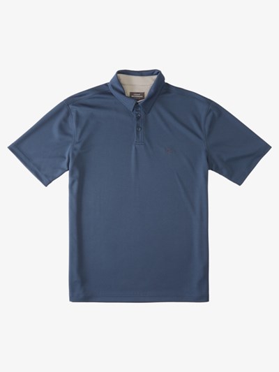 Midnight Navy Quiksilver Waterman Water Short Sleeve Men's Shirts | 201594JPH