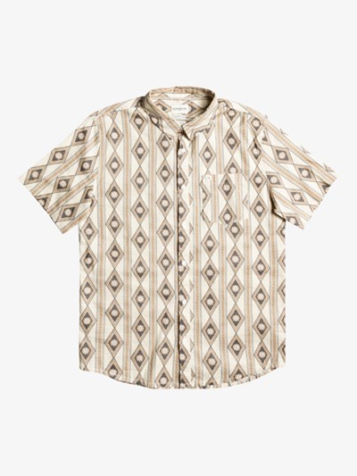 Oatmeal Hippie Trip Quiksilver Hippie Trip Short Sleeve Men's Shirts | 506149QRX