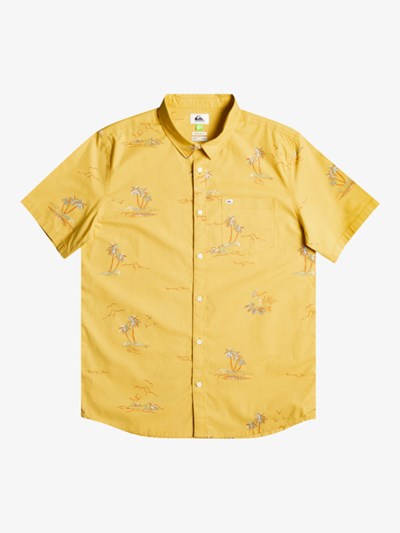 Ochre Island Time Quiksilver Island Time Stretch Short Sleeve Men's Shirts | 798543HVI