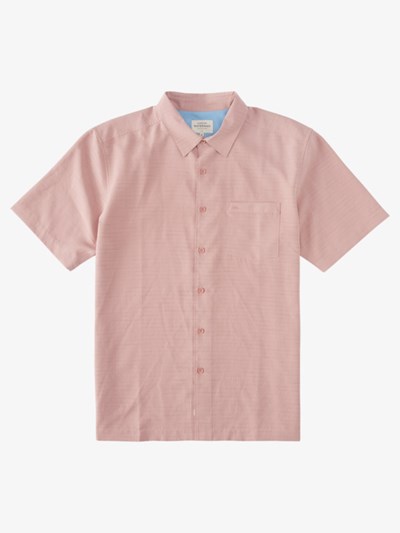 Rosewood Centinella Quiksilver Waterman Centinela Short Sleeve Men's Shirts | 012873JEB