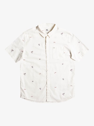 Snow White Spaced Out Quiksilver Spaced Out Short Sleeve Men's Shirts | 250389NRO