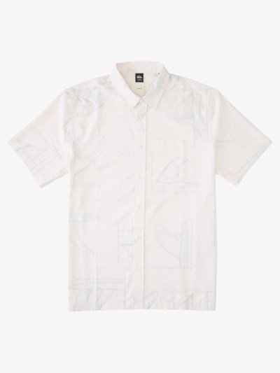 Subtle Green Surfshirt Quiksilver Waterman Kailua Cruiser Short Sleeve Surf Men's Shirts | 109736XOG