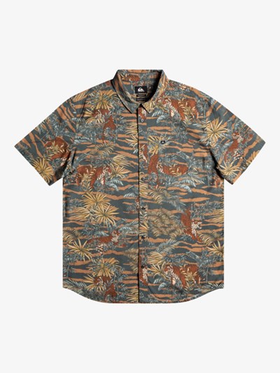 Urban Chic Tiger Tracks Quiksilver Tiger Tracks Short Sleeve Men's Shirts | 194372UZN