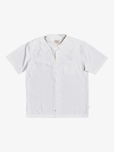 White Centinella Quiksilver Waterman Centinela Short Sleeve Men's Shirts | 094387VYR