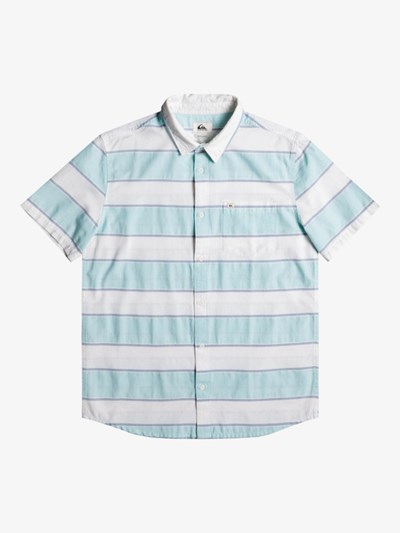 White Prime Time Quiksilver Prime Time Short Sleeve Men's Shirts | 128604MYW